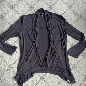 Midnight Gray Asymmetrical Hem Cardigan